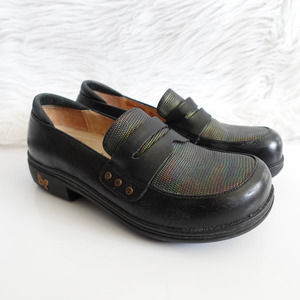 Alegria Black Loafers with Iridescent Detail